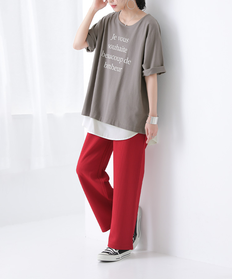 『楽してお洒落度アップコーデ3点SET』 パンツ1(M～L) Tシャツ1(M～L)/タンク1(M～L) オシャレウォーカー osharewalker