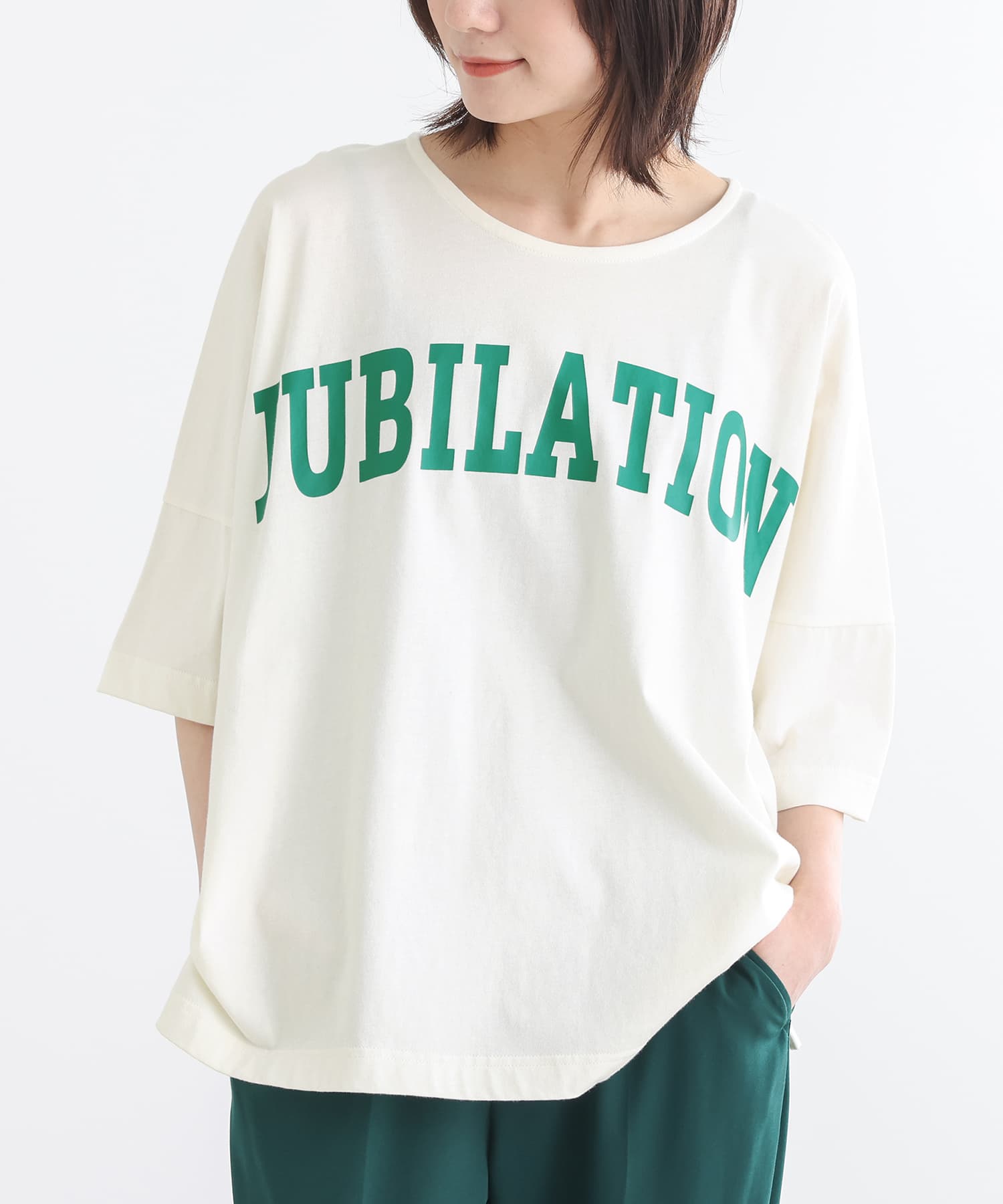 『n'OrLABEL汗ジミ防止ゆるっとロゴTシャツ』 1(M～L) A.オフホワイト オシャレウォーカー osharewalker